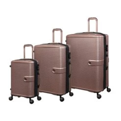 IT Luggage Helixian - 3pc Set (Metallic Rose Gold)