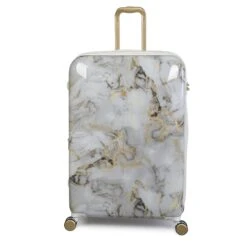 IT Luggage Sheen - 4pc Set (Gold Greyscale Marble) -Travel Gear Shop 32980 UK16 2269B08GoldgreyscalemarbleSSFrontpaneldirect29in