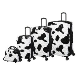 IT Luggage Indulging - Medium Plus (Moo Cow Print) -Travel Gear Shop 33198 UK16 3039A08Moocowblack whiterepeatprintSSFrontpanelset2 3e152662 94ba 4587 bc32 b3c3f6475e6b