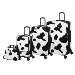 IT Luggage Indulging II - Cabin With Pocket (Moo Cow Print) -Travel Gear Shop 33198 UK16 3039A08Moocowblack whiterepeatprintSSFrontpanelset3 a389b72d 7bf7 41af 96dd 4692bde3721e