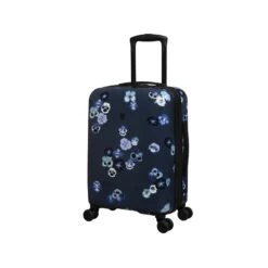 IT Luggage Sheen - 2pc Set (Pansies Floral Blue Depths) -Travel Gear Shop 61665 US16 2269C08PansiesfloralbluedepthsP723SSFrontpanel18.9in