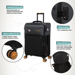 Duo-Tone - Medium (Pewter & Black) -Travel Gear Shop Duo Tone Med Black Infographic