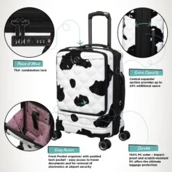 IT Luggage Indulging II - 4pc Set (Moo Cow Print) -Travel Gear Shop Indulging Moo Cabin Pocket Infographic 5938d24b a009 4db3 8aad 3ee1fec01ce1