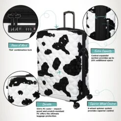 IT Luggage Indulging - Large (Moo Cow Print) -Travel Gear Shop Indulging Moo Large Infographic 586a6cfe 85ff 4271 ab7a a9e67a2e2327