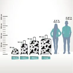 IT Luggage Indulging - Cabin (Moo Cow Print) -Travel Gear Shop Indulging Moo Relative Size