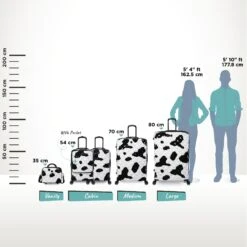 IT Luggage Indulging - Vanity Case (Moo Cow Print) -Travel Gear Shop Indulging Moo Relative Size full sets