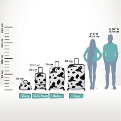 IT Luggage Indulging II - 4pc Set (Moo Cow Print) -Travel Gear Shop Indulging Moo Relative Size pocket 60c17737 2f13 4633 8a7f c8eecee0e887