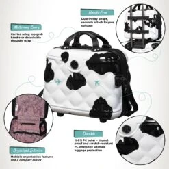 IT Luggage Indulging II - 4pc Set (Moo Cow Print) -Travel Gear Shop Indulging Moo Vanity Infographic be38b999 8f75 428b 971f acafb78c6ee5