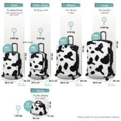 IT Luggage Indulging - Vanity Case (Moo Cow Print) -Travel Gear Shop Indulging Moo full set dims weights