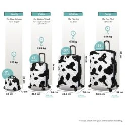 IT Luggage Indulging - 4pc Set (Moo Cow Print) -Travel Gear Shop Indulging Moo set dims weights d090c1aa 3a53 495a b76b fcaaf108c911
