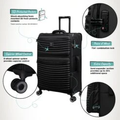 IT Luggage Precursor - Medium Plus (Black) -Travel Gear Shop Precursor Med Black Infographic