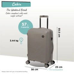 IT Luggage Spontaneous - Cabin (Feather Grey) 23 IT Luggage Spontaneous - Cabin (Feather Grey) -Travel Gear Shop Spontaneous Cabin Feather dims weights