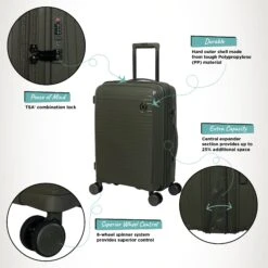 IT Luggage Spontaneous - Cabin (Olive Night) -Travel Gear Shop Spontaneous Cabin Olive Infographic