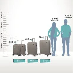 IT Luggage Spontaneous - Large (Feather Grey) -Travel Gear Shop Spontaneous Full set Feather Relative Size