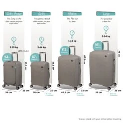 IT Luggage Spontaneous - Large (Feather Grey) -Travel Gear Shop Spontaneous Full set Feather dims weights