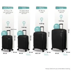 IT Luggage Spontaneous - Large (Black) -Travel Gear Shop Spontaneous Full set blk dims weights