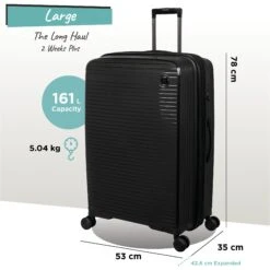 IT Luggage Spontaneous - Large (Black) -Travel Gear Shop Spontaneous Large blk dims weights