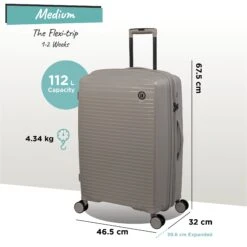 IT Luggage Spontaneous - Medium Plus (Feather Grey) -Travel Gear Shop Spontaneous Med Feather dims weights