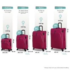 IT Luggage Trinary - Underseat (Viva Magenta) -Travel Gear Shop Trinary set magenta dims weights dc9599dd 0ac1 4f2f b4b7 a91550219a11